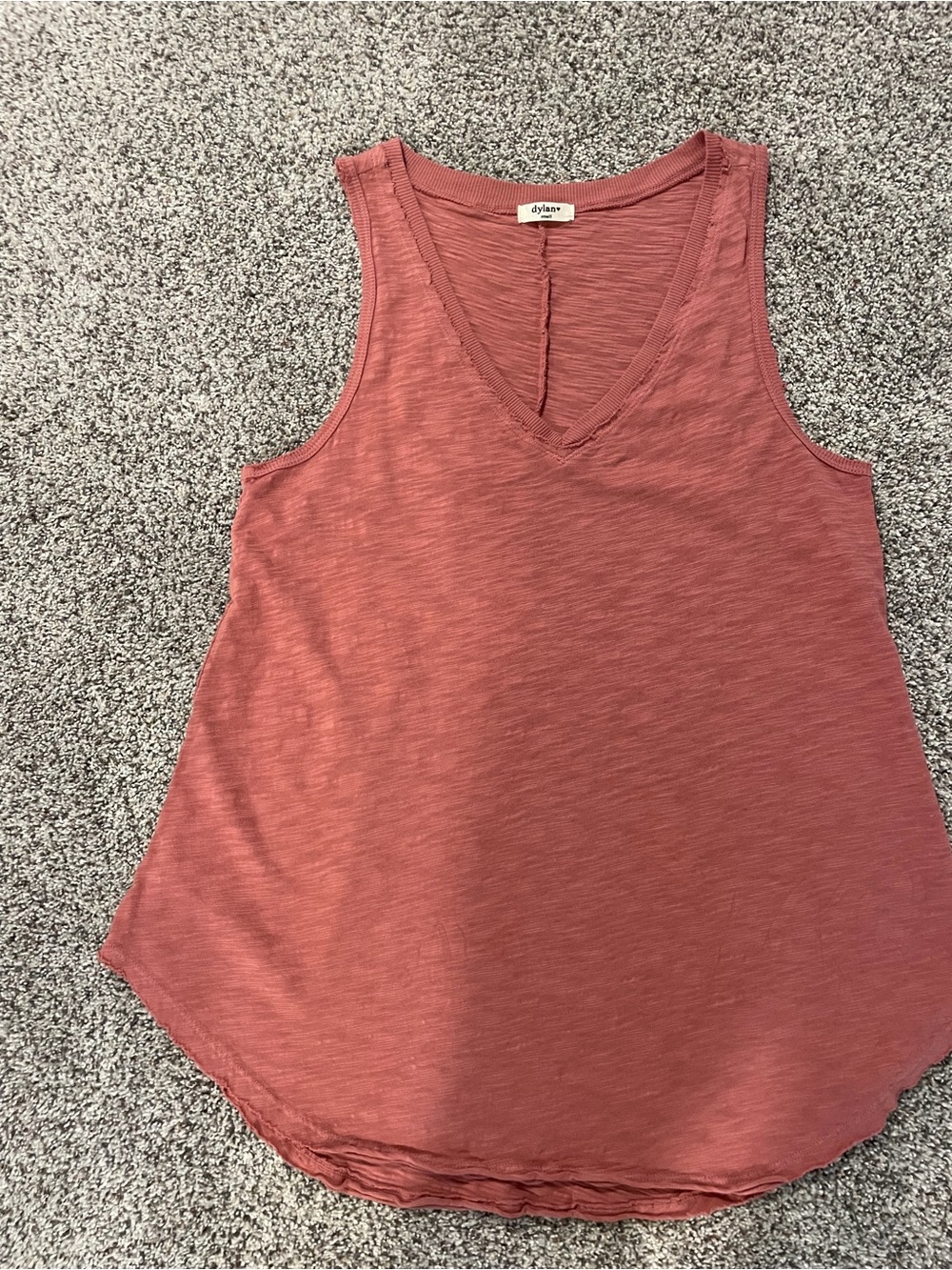 dylan Rose Pink V-Neck Sleeveless Tank Top